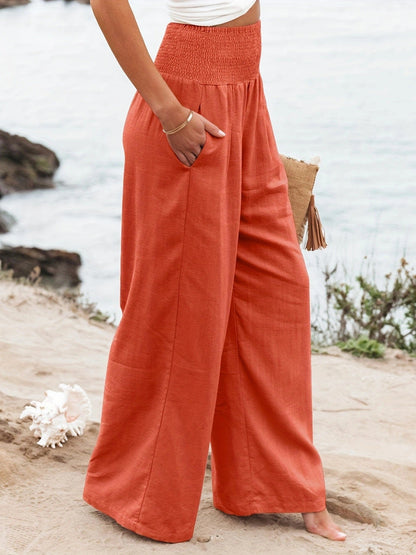 Lightweight Wide Leg Linen Trousers