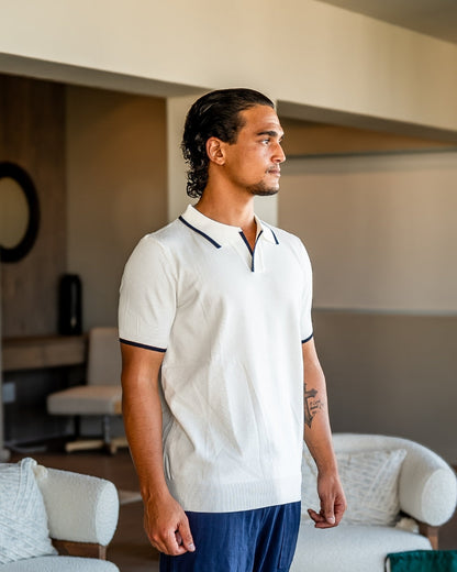 Contrast Trim Knit Polo