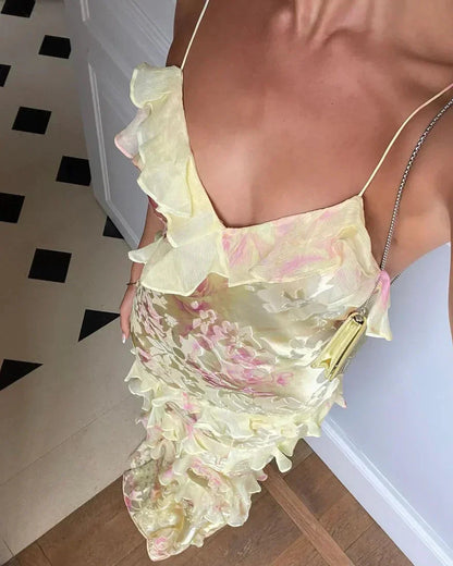Ethereal Flow Ruffle Maxi Dress