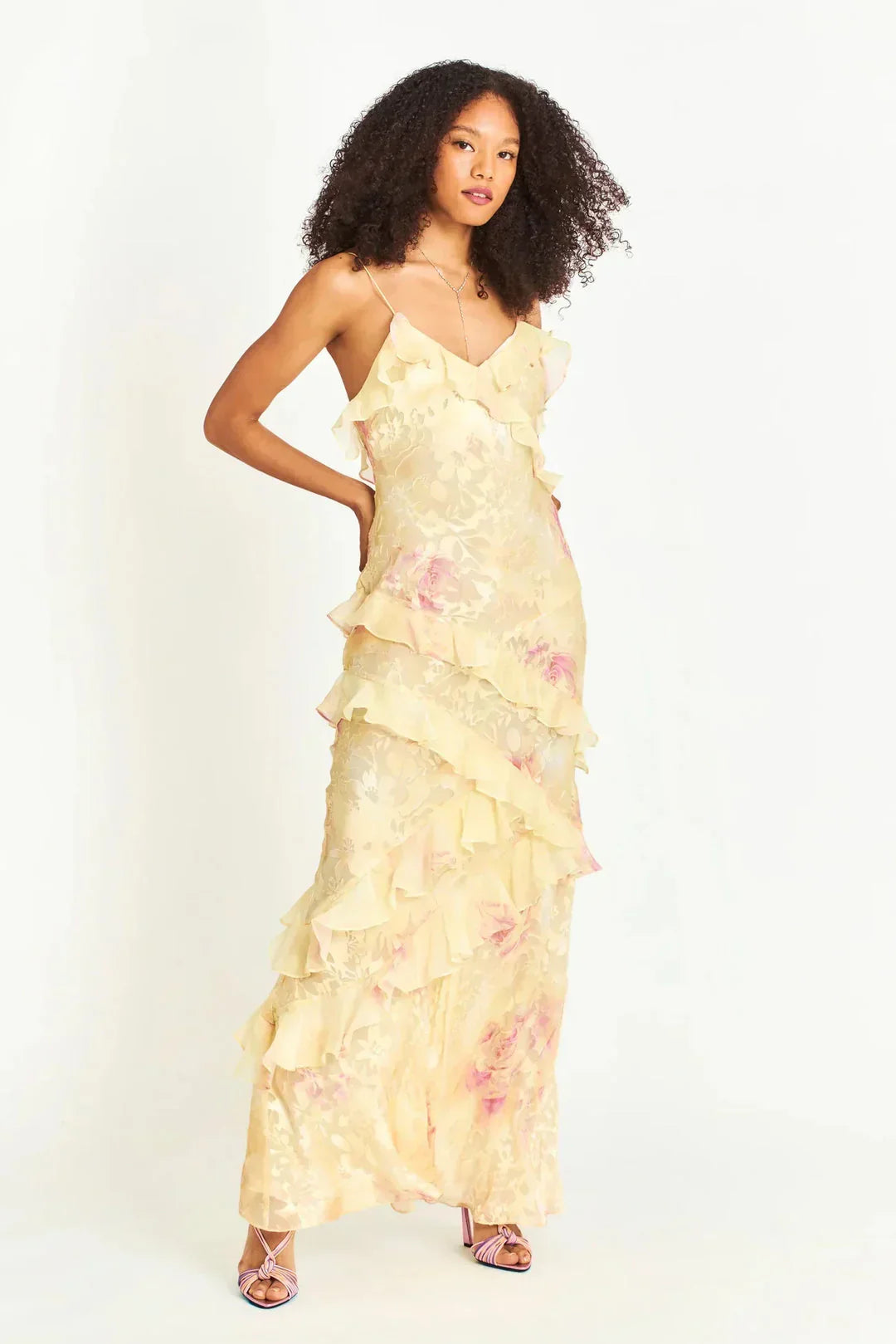 Ethereal Flow Ruffle Maxi Dress