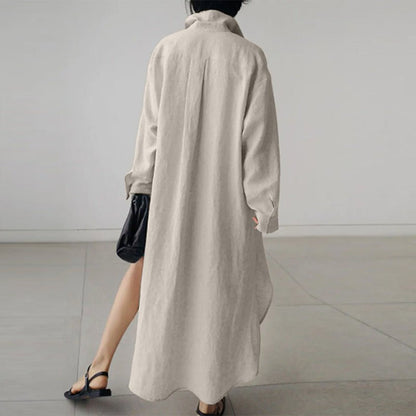 Oversized Cotton Shirt Dress – Effortless & Breathable