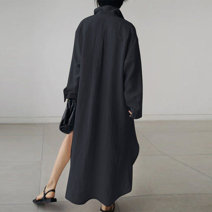 Oversized Cotton Shirt Dress – Effortless & Breathable