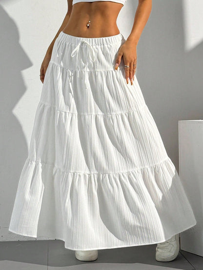 Elegant High-Waisted Pleated Maxi Skirt