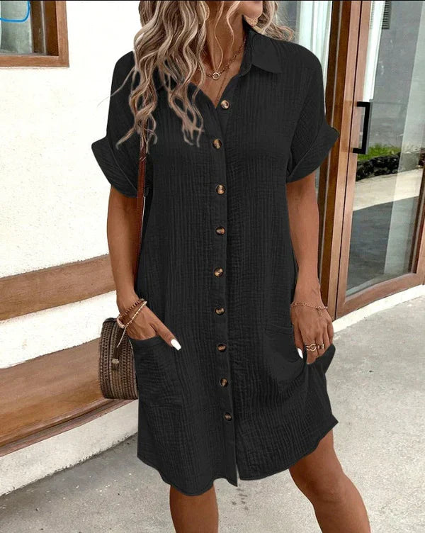 Elegant & Relaxed Shirt Dress with a Fresh Spring Feel