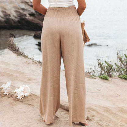 Lightweight Wide Leg Linen Trousers