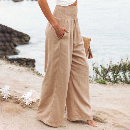 Lightweight Wide Leg Linen Trousers