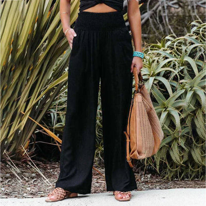 Lightweight Wide Leg Linen Trousers