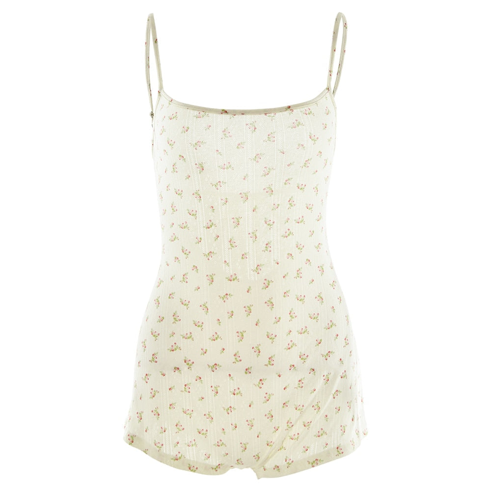 Floral Lace-Up Playsuit