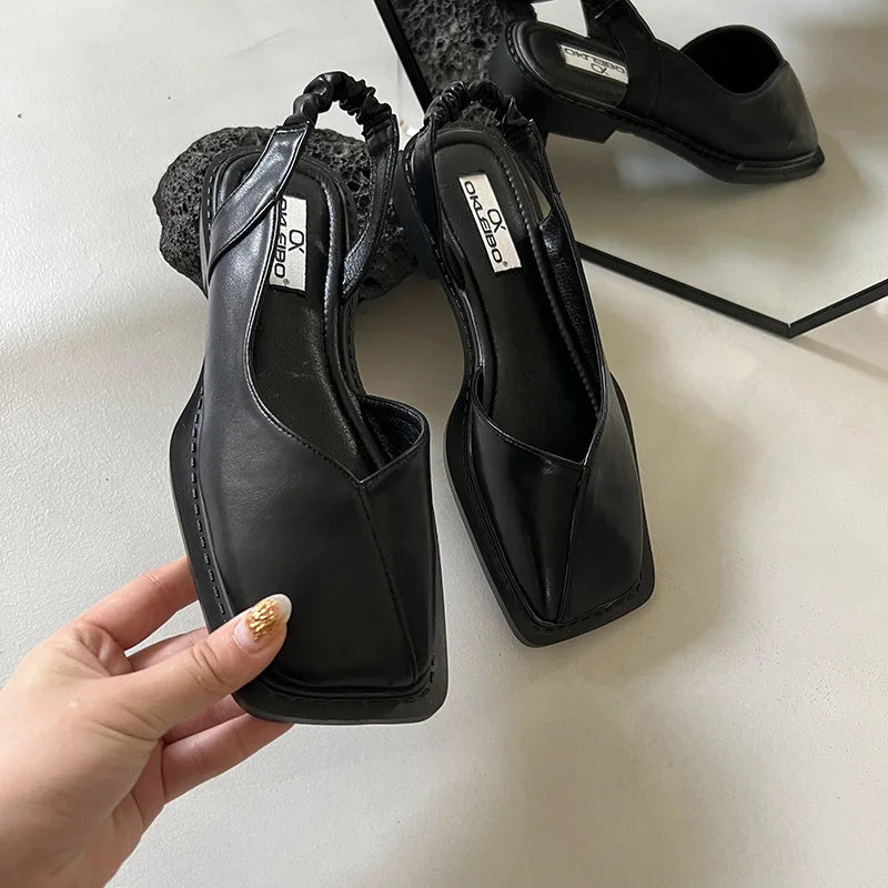 Slingback Sandals with Square Toe for Women