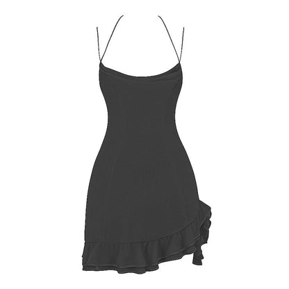 Elegant Mini Chiffon Dress with Ruffle Detail