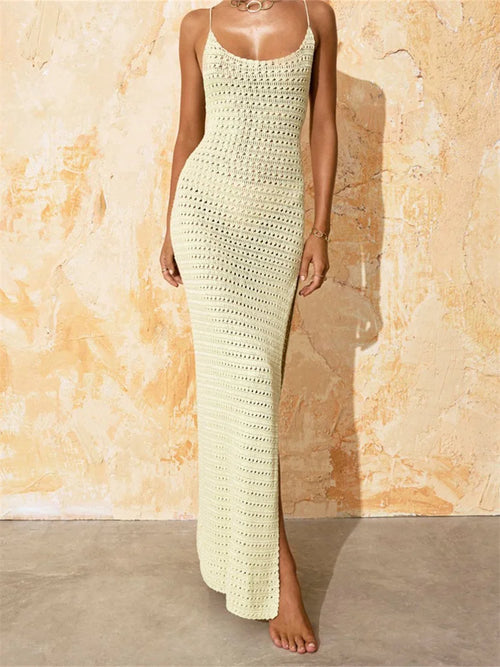 Slit Bodycon Knit Maxi Cover Up