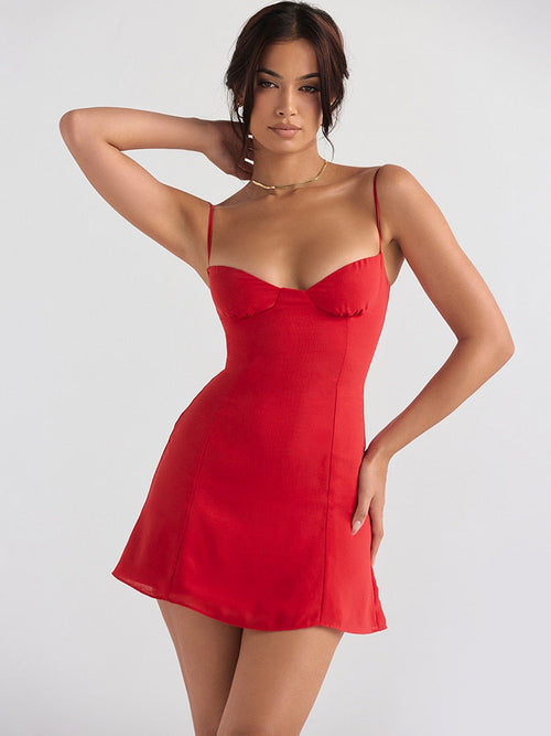 Elegant Mini Chiffon Dress with Ruffle Detail