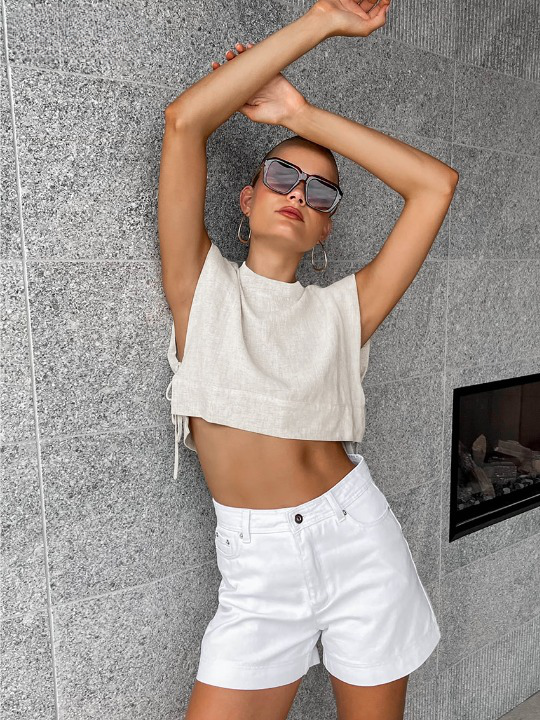Relaxed Linen Vacation Set with Wide-Leg Trousers