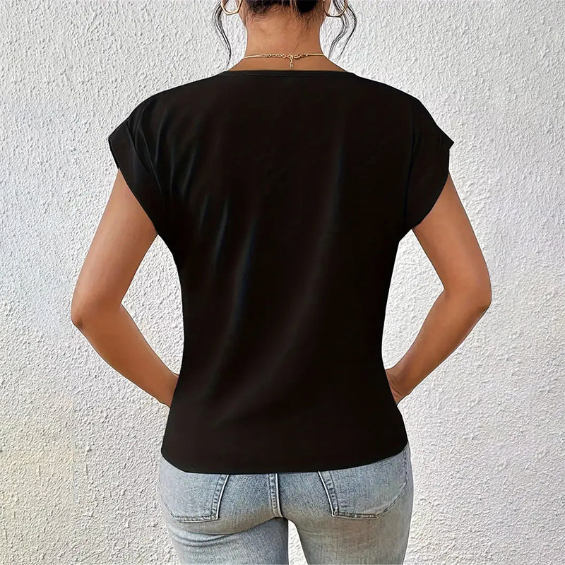 Casual Top with Draped Front for Women