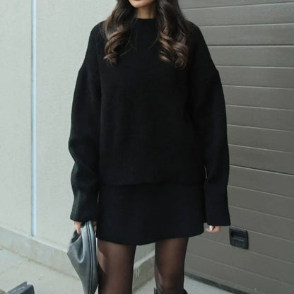 Elegant Sweater & Skirt Co-Ord Set - Two-Piece Knit Set