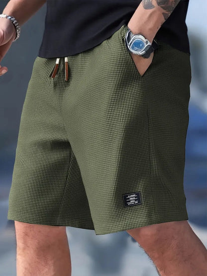 Men's Casual Drawstring Shorts with Side Pockets