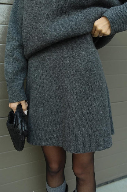 Elegant Sweater & Skirt Co-Ord Set - Two-Piece Knit Set