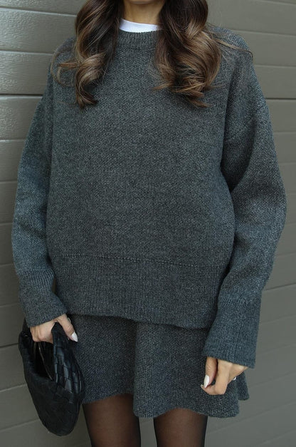 Elegant Sweater & Skirt Co-Ord Set - Two-Piece Knit Set