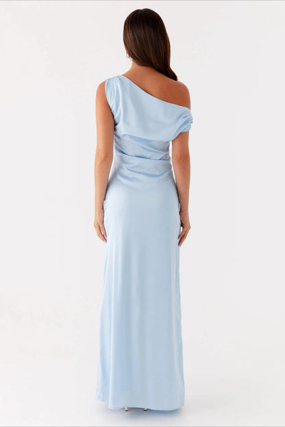 Asymmetric One-Shoulder High-Waist Maxi Dress