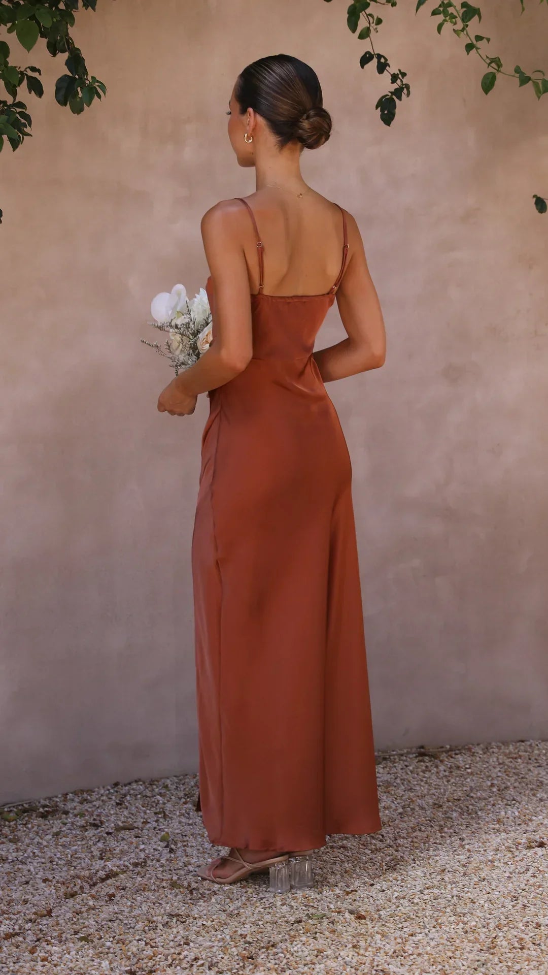 Silky Slip Dress – Satin Look with Side Split