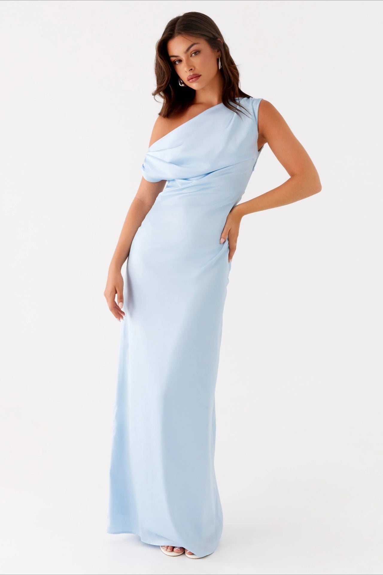 Asymmetric One-Shoulder High-Waist Maxi Dress