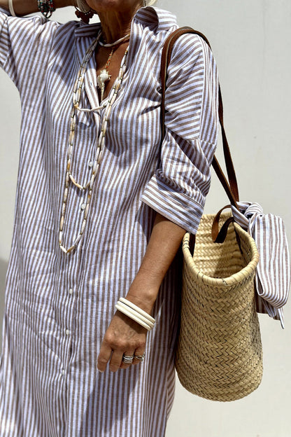 Classic & Effortless Striped Shirt Dress