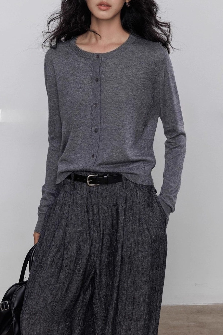 Lightweight Crewneck Knit Top