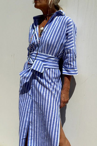 Classic & Effortless Striped Shirt Dress