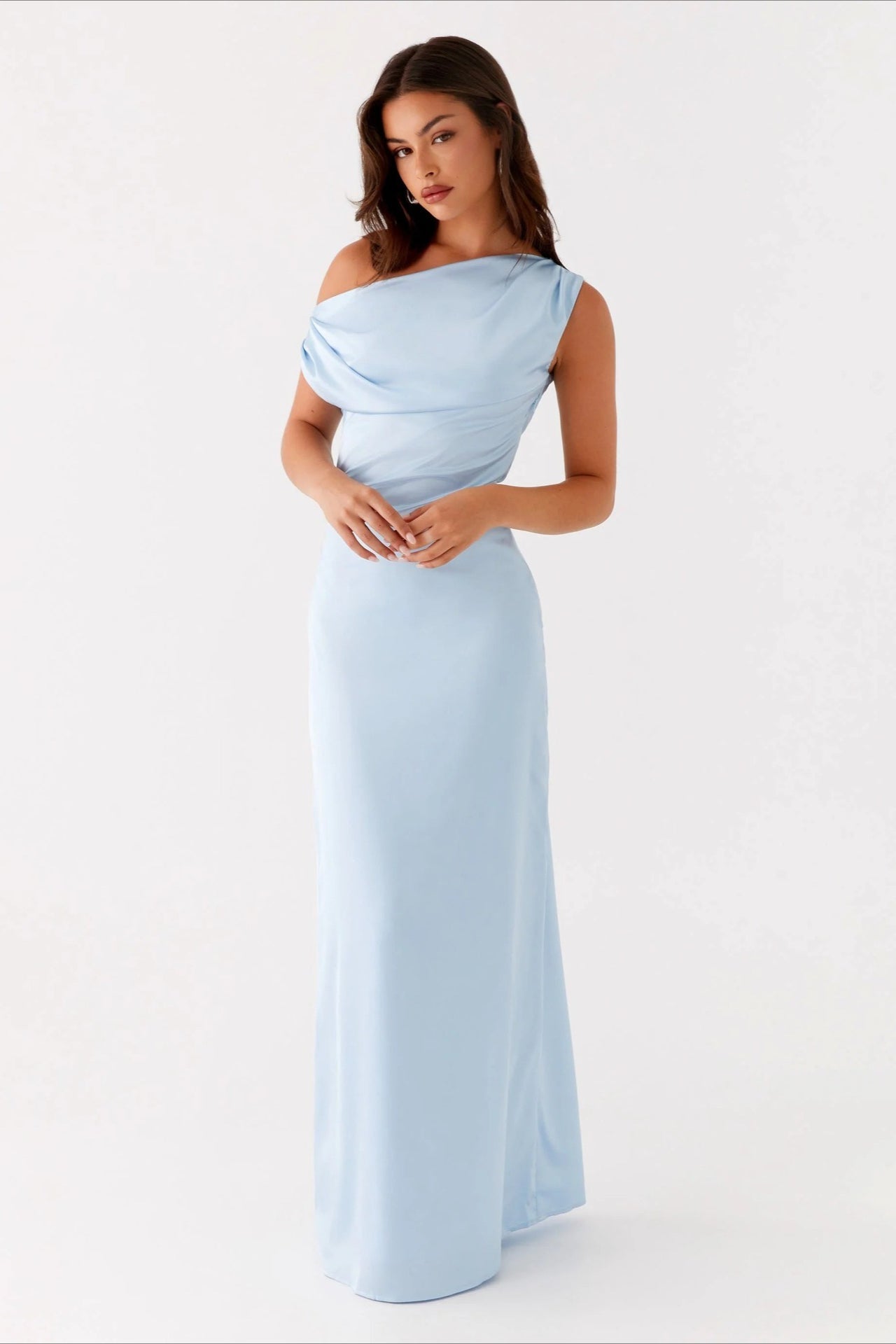 Asymmetric One-Shoulder High-Waist Maxi Dress