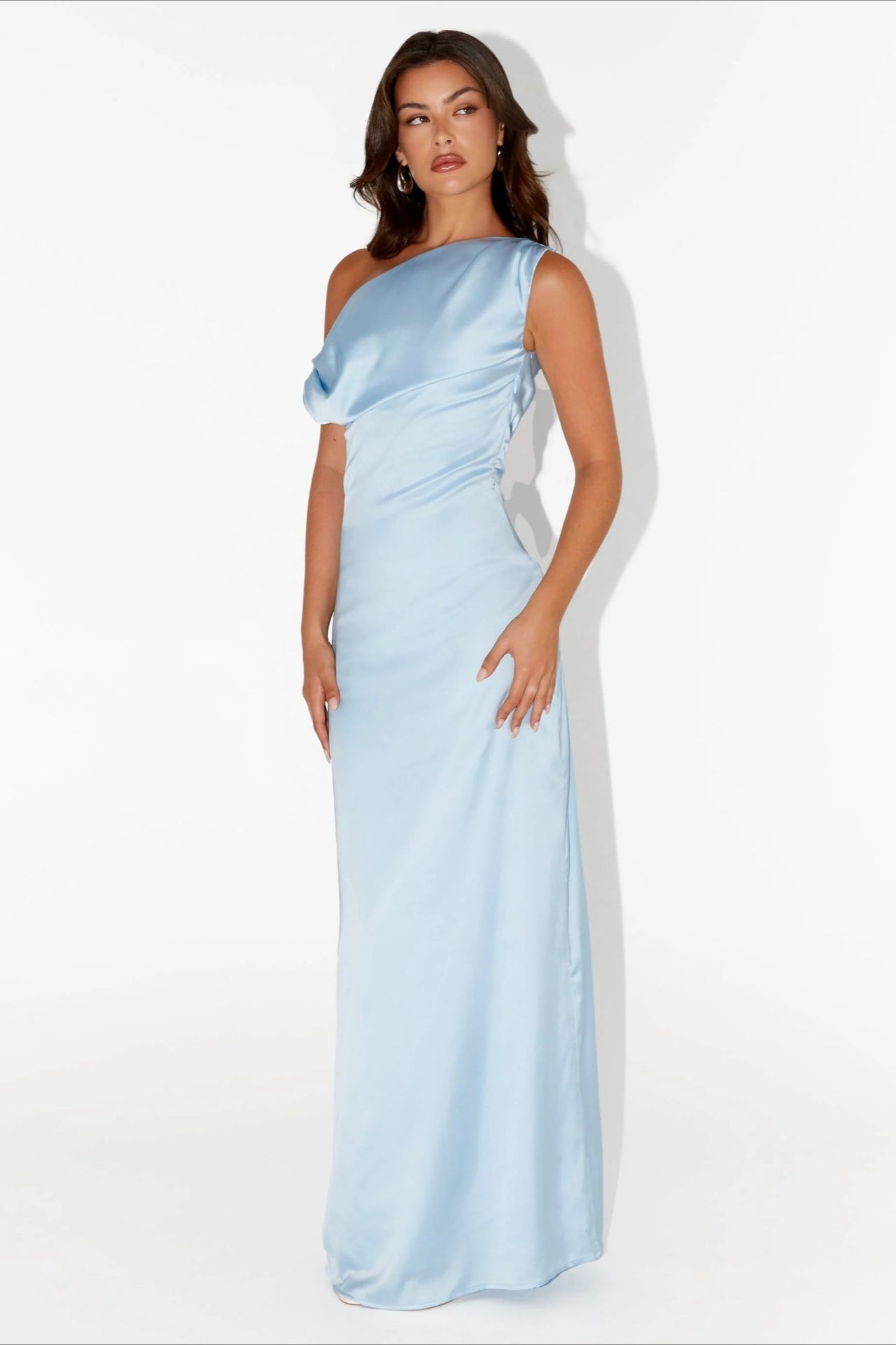 Asymmetric One-Shoulder High-Waist Maxi Dress