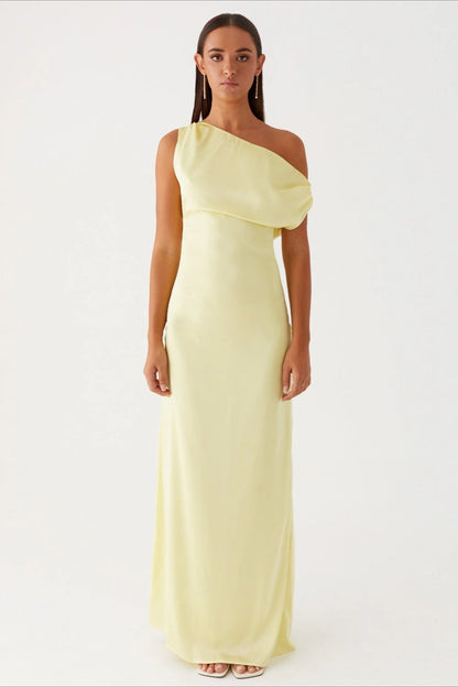 Asymmetric One-Shoulder High-Waist Maxi Dress