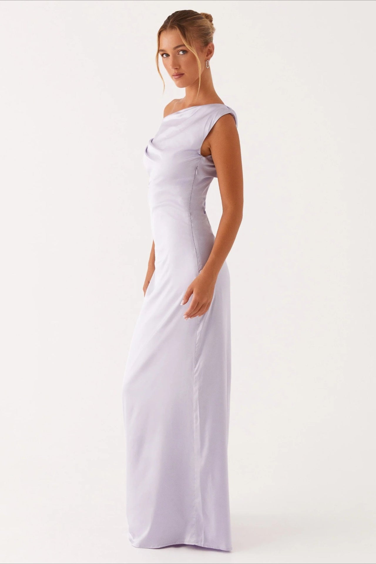 Asymmetric One-Shoulder High-Waist Maxi Dress