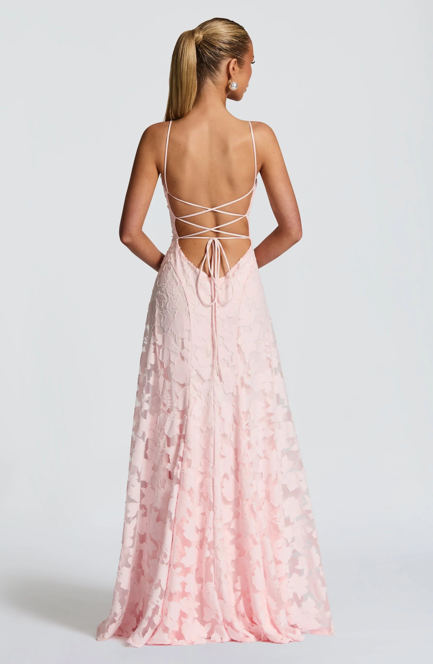Backless Chiffon Spaghetti Strap Maxi Dress