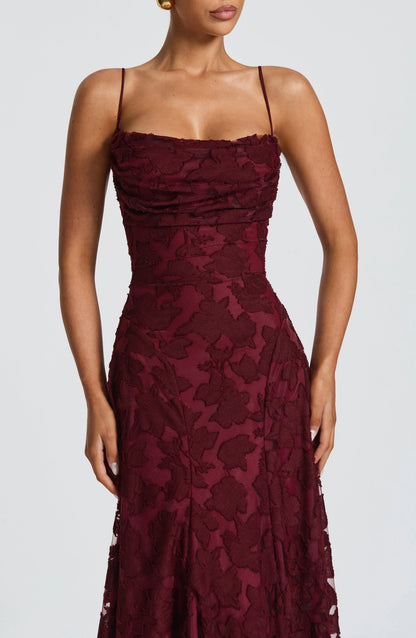 Backless Chiffon Spaghetti Strap Maxi Dress
