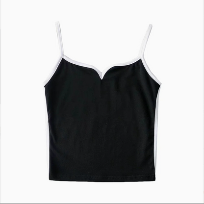 Heart Neckline Cami Top with Adjustable Straps