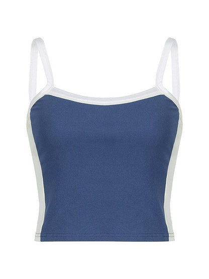 Vintage Contrast Stripe Crop Cami Top