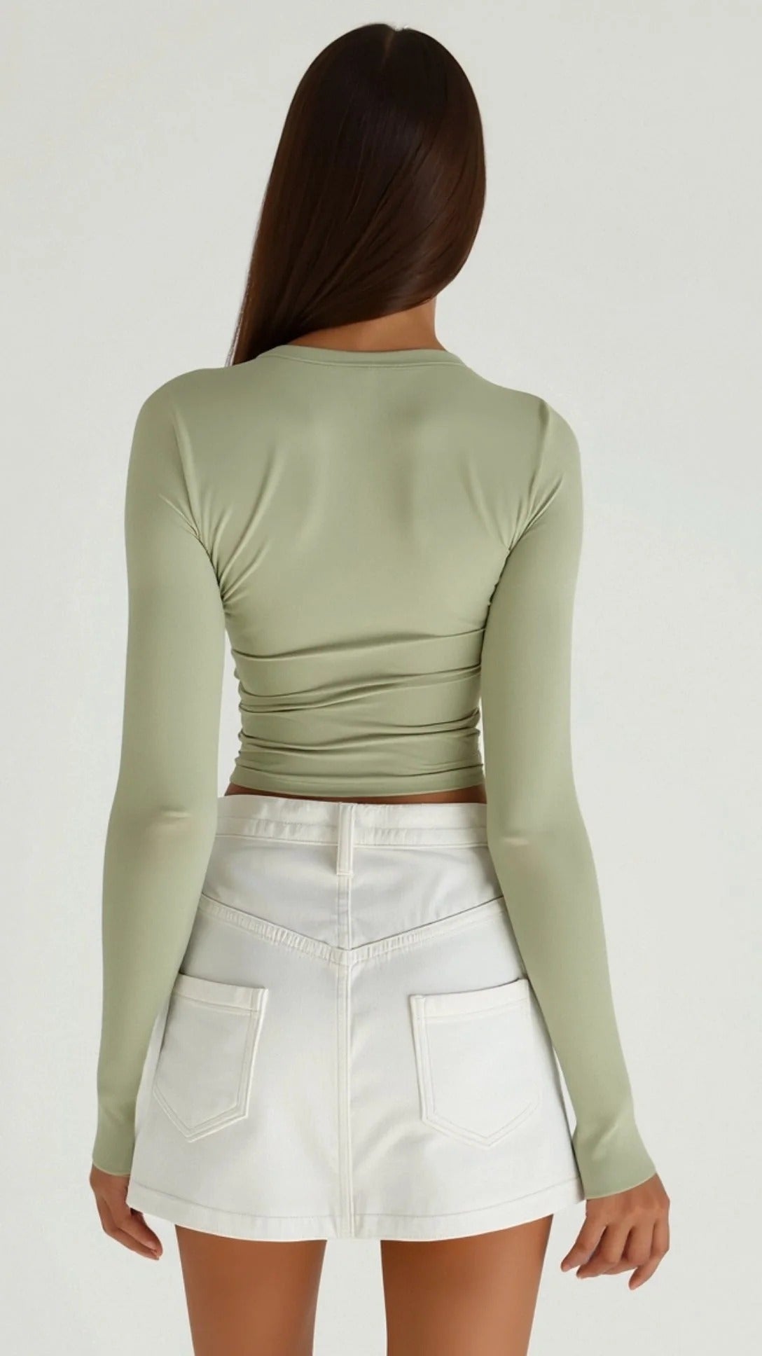 Long Sleeve Fitted Crop Top