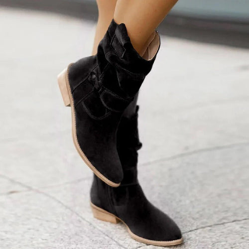 Stylish Slouch Ankle Boots with Low Heel