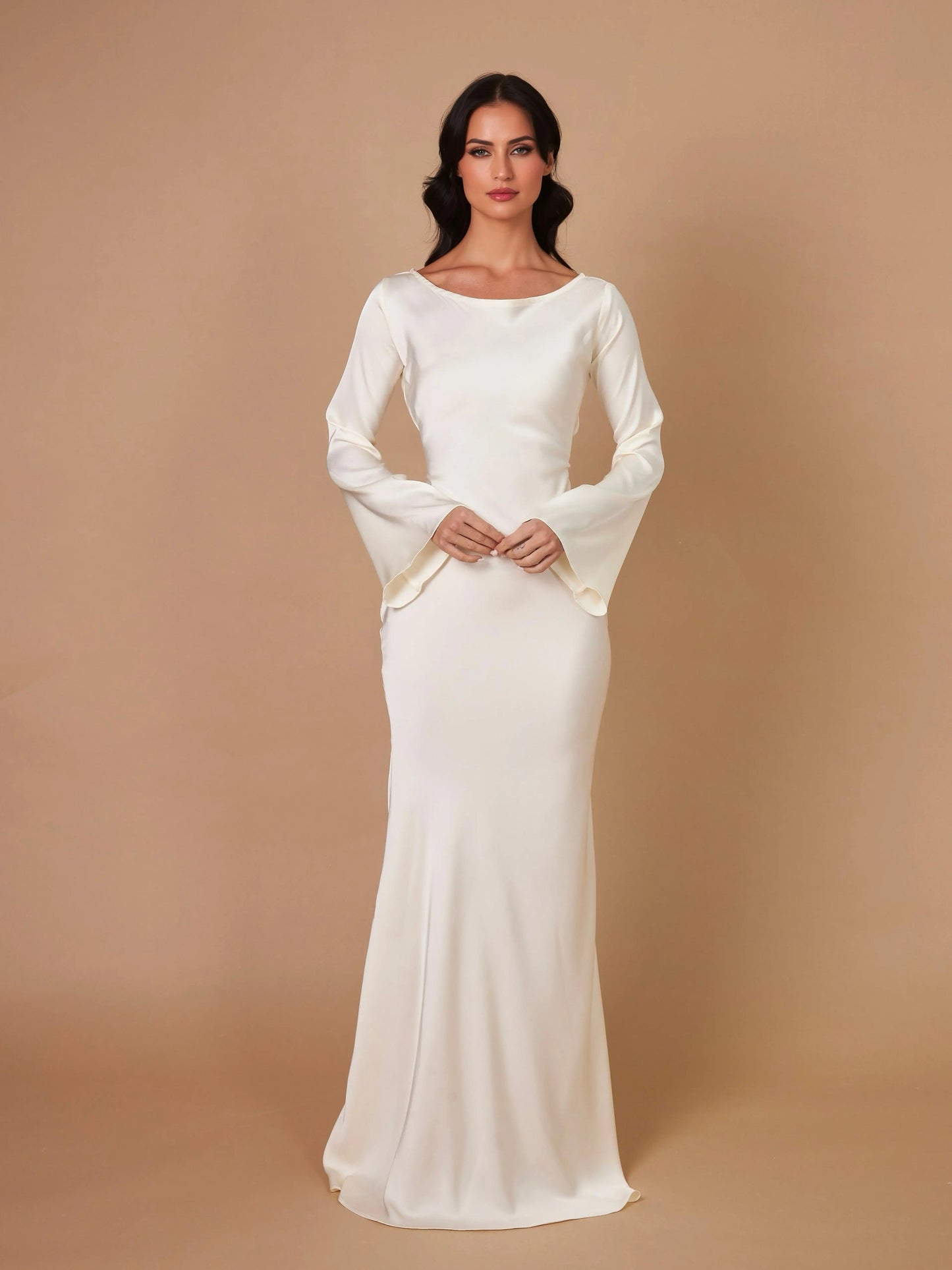Elegant Long Sleeve Maxi Dress – Sophisticated Evening Gown