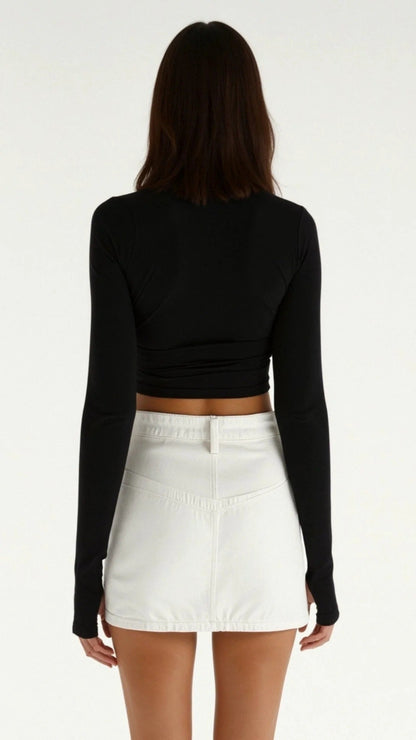Long Sleeve Fitted Crop Top