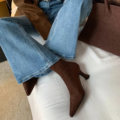 Elegant Pointed Toe Stiletto Ankle Boots