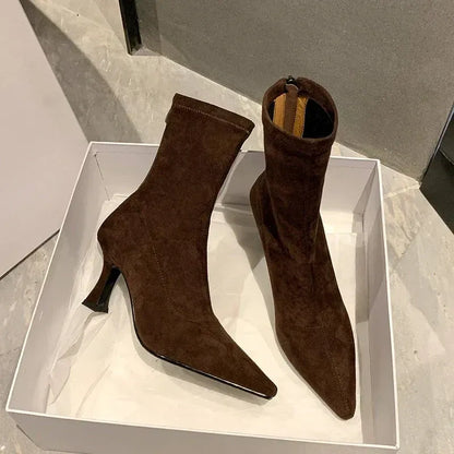 Elegant Pointed Toe Stiletto Ankle Boots
