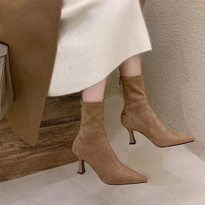 Elegant Pointed Toe Stiletto Ankle Boots