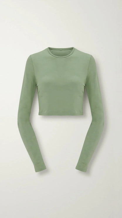 Long Sleeve Fitted Crop Top