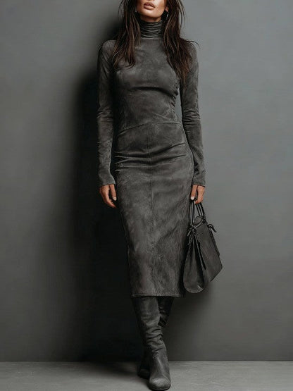 Luxe Suede Midi Dress