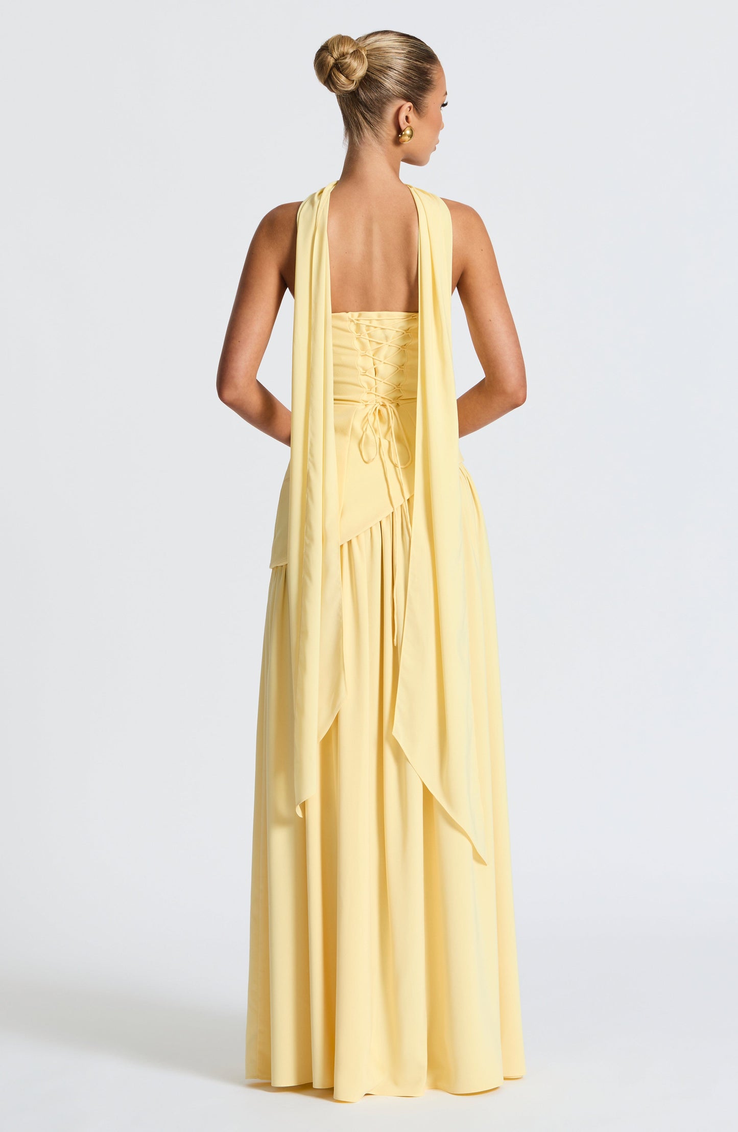 Strapless Maxi Dress with High Slit & Asymmetric Waist