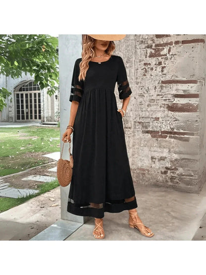 Elegant Tummy Coverage Midi Dress