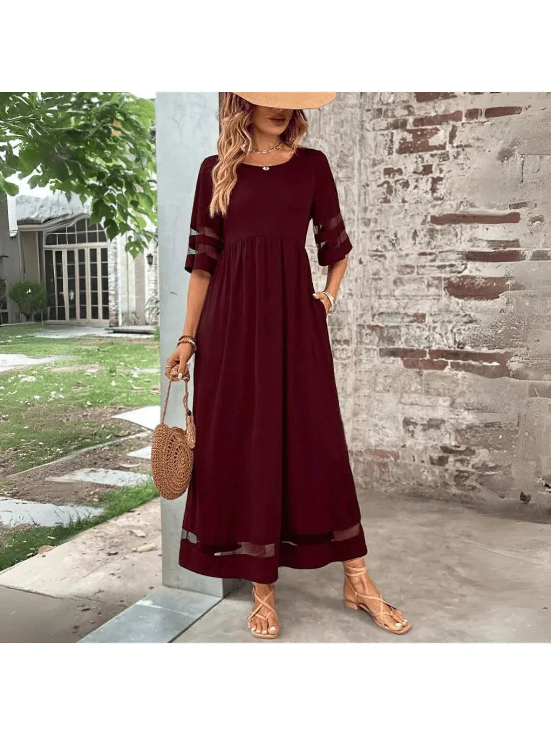 Elegant Tummy Coverage Midi Dress