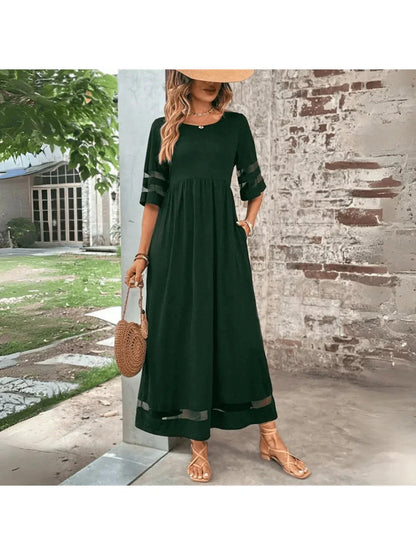 Elegant Tummy Coverage Midi Dress