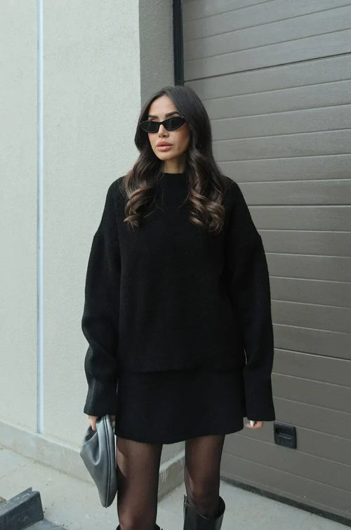 Elegant Sweater & Skirt Co-Ord Set - Two-Piece Knit Set
